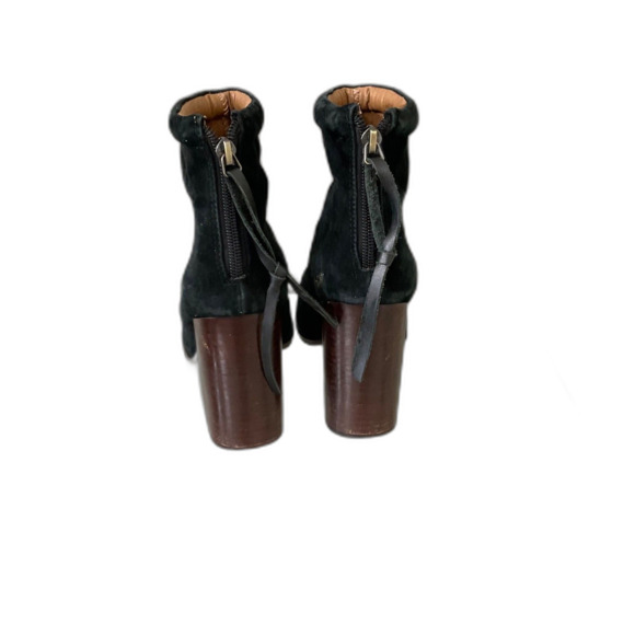 Jeffrey Campbell Rumble Black Suede Sz 7.5 Ankle Boots Stacked Block Heel - Picture 6 of 14